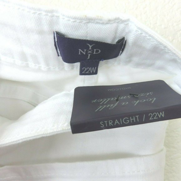 NYDJ Not Your Daughters Jeans White 22W Marilyn Straight Leg Denim Jeans NWT - Picture 8 of 9